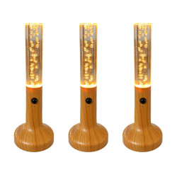 Lampka nocna LED jasny brązowa z czujnikiem ruchu i przezroczystą częścią z bąbelkami