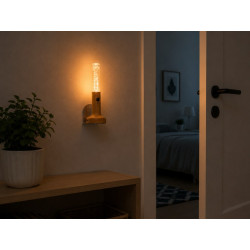 Lampka nocna LED jasny brązowa z czujnikiem ruchu i przezroczystą częścią z bąbelkami