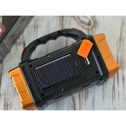 Przenośna latarka LED z panelem solarnym i powerbankiem w kolorze złotym