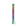 Biała listwa LED RGB z kolorowymi diodami, stojąca na podstawce z kablem USB-C