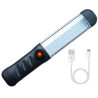 Czarna latarka warsztatowa LED 48 diod z hakiem i kablem USB