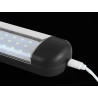 Czarna latarka warsztatowa LED 48 diod z hakiem i kablem USB