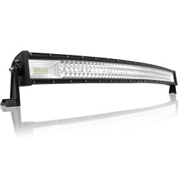 czarna lampa robocza LED 135 cm z diodami i regulowanymi uchwytami, zamontowana na pojeździe