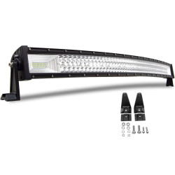 czarna lampa robocza LED 135 cm z diodami i regulowanymi uchwytami, zamontowana na pojeździe
