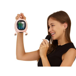 Wielokolorowy głośnik Bluetooth karaoke z mikrofonem i podświetleniem LED RGB w kształcie kwadratów