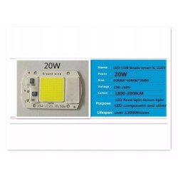 Moduł LED COB 20W w białej obudowie z żółtym obszarem świecenia