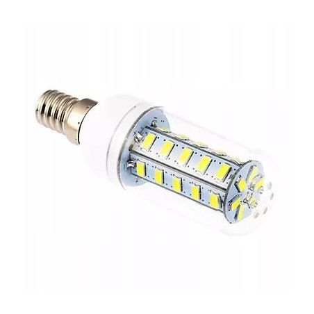 Żarówka LED typu corn z gwintem E14, diody widoczne przez przezroczystą obudowę