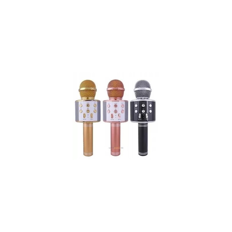 Bezprzewodowy mikrofon karaoke Bluetooth 5.0 w kolorze złotym, różowym i czarnym