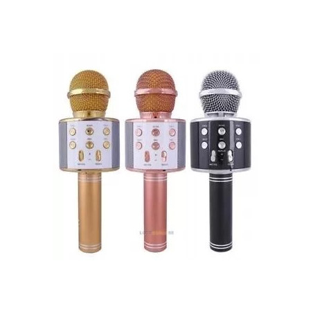 Bezprzewodowy mikrofon karaoke Bluetooth 5.0 w kolorze złotym, różowym i czarnym