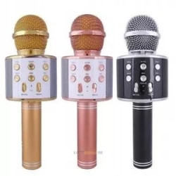 Bezprzewodowy mikrofon karaoke Bluetooth 5.0 w kolorze złotym, różowym i czarnym