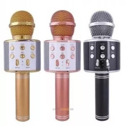 Bezprzewodowy mikrofon karaoke Bluetooth 5.0 w kolorze złotym, różowym i czarnym