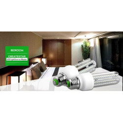 Żarówka LED typu Corn z gwintem E27, moc 16W, ciepłe światło, konstrukcja z widocznymi diodami