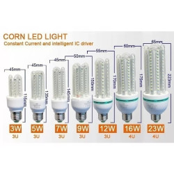 Żarówka LED Corn 7W z gwintem E27, przezroczysta obudowa z widocznymi diodami