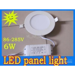 Biały okrągły panel LED z zasilaczem i sprężynkami montażowymi