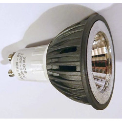 Żarówka LED reflektorowa z czarnym żeberkowanym radiatorem i trzonkiem GU10