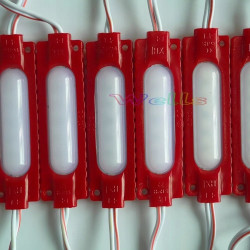 Czerwony moduł LED z 6 diodami SMD5050 i przewodami do podłączenia