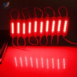 Czerwony moduł LED z 6 diodami SMD5050 i przewodami do podłączenia