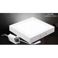 Kwadratowy biały natynkowy panel LED 24 W z zasilaczem