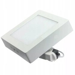 Kwadratowy biały natynkowy panel LED 24 W z zasilaczem