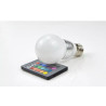 Żarówka LED RGB z mleczną bańką i pilotem do kontroli kolorów światła