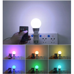 Żarówka LED RGB z mleczną bańką i pilotem do kontroli kolorów światła