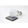 Żarówka LED RGB z mleczną bańką i pilotem do kontroli kolorów światła
