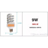 Żarówka LED spiralna z gwintem E27 o mocy 9W i białej podstawie