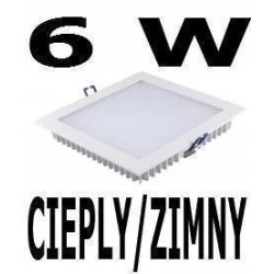 Kwadratowy biały panel LED 6 W z możliwością zmiany barwy światła zimnej i ciepłej
