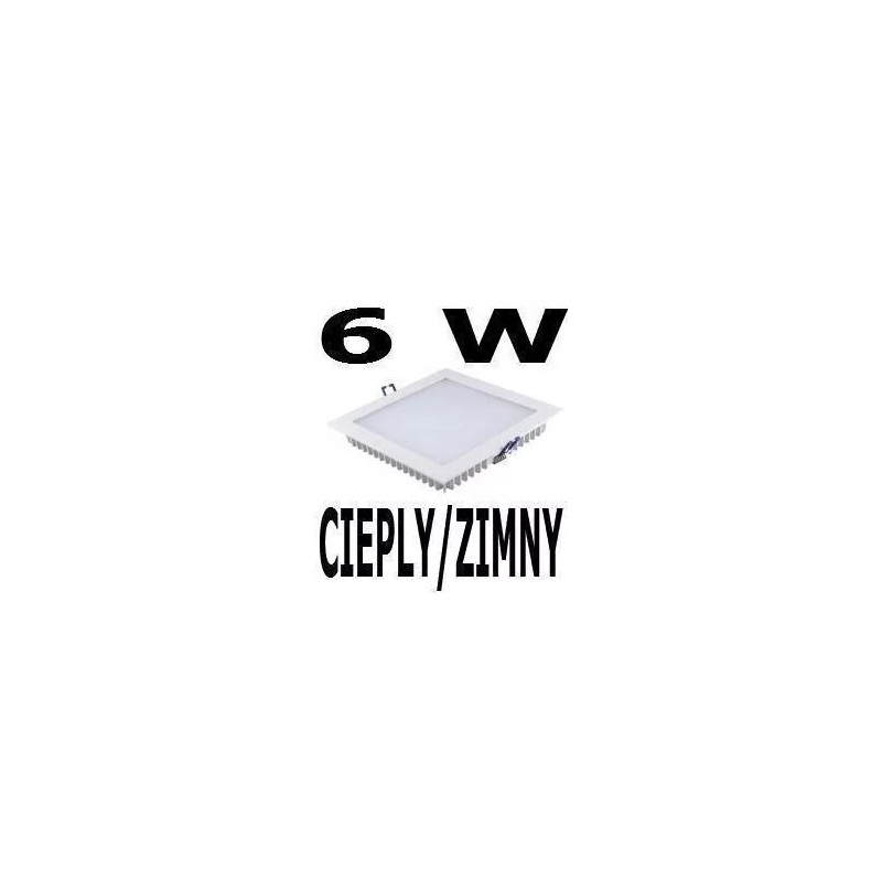 Kwadratowy biały panel LED 6 W z możliwością zmiany barwy światła zimnej i ciepłej