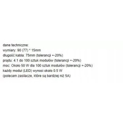 Moduł LED z trzema diodami 5050 i przewodami do podłączenia