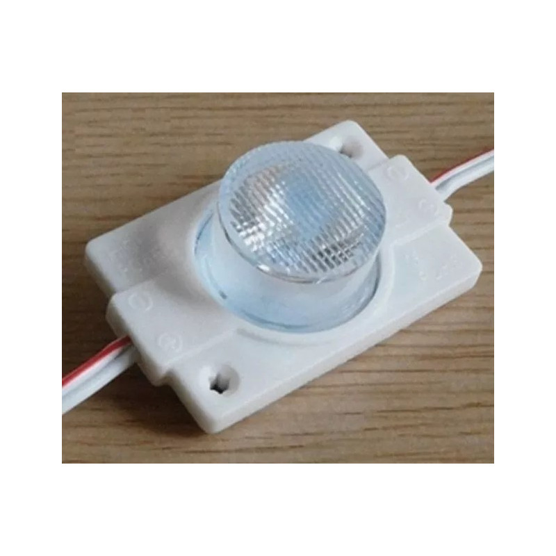 Moduł LED 5050 1,5W z białą plastikową obudową i przewodami do podłączenia