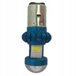 Żarówka LED z niebieskim aluminiowym radiatorem i trzonkiem BA20D