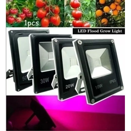 Czarny halogen LED 30 W o prostokątnym kształcie do upraw roślin na podstawce