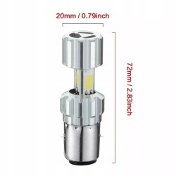 Żarówka LED BA20D 18W z metalicznym radiatorem i diodami CREE widoczna z bliska