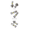 Żarówka LED BA20D 18W z metalicznym radiatorem i diodami CREE widoczna z bliska