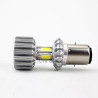 Żarówka LED BA20D 18W z metalicznym radiatorem i diodami CREE widoczna z bliska