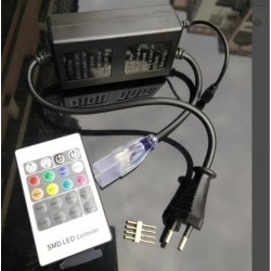 Sterownik LED RGB 230V z pilotem i przewodami do taśm LED