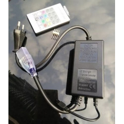 Sterownik LED RGB 230V z pilotem i przewodami do taśm LED