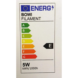 Żarówka LED z trzonkiem E27, bańka G45 w złotym odcieniu, widoczne cztery diody filamentowe COB