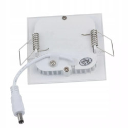 Kwadratowy biały panel LED 3W zasilany 230V, widoczny sterownik