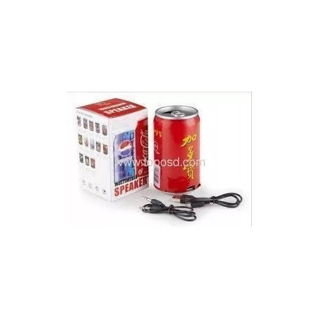Przenośne urządzenie w kształcie puszki z portami USB, micro USB i wyjściem słuchawkowym