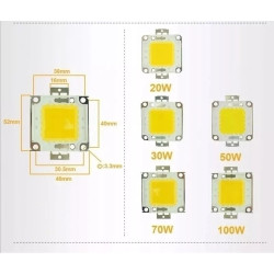 Moduł LED COB 70 W o ciepłej barwie światła 3000K do wymiany halogenów