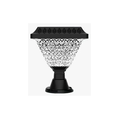 Lampa solarna LED czarna z przezroczystym kloszem do montażu na słupkach i balustradach