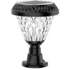 Lampa solarna LED czarna z przezroczystym kloszem do montażu na słupkach i balustradach