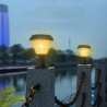 Lampa solarna LED czarna z przezroczystym kloszem do montażu na słupkach i balustradach