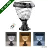 Lampa solarna LED czarna z przezroczystym kloszem do montażu na słupkach i balustradach