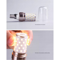 Żarówka LED corn 12W z gwintem E-14, transparentna osłona, aluminiowa obudowa