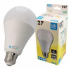 Żarówka LED 24W E27 o neutralnej barwie światła na białym tle obok opakowania