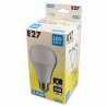 Żarówka LED 24W E27 o neutralnej barwie światła na białym tle obok opakowania