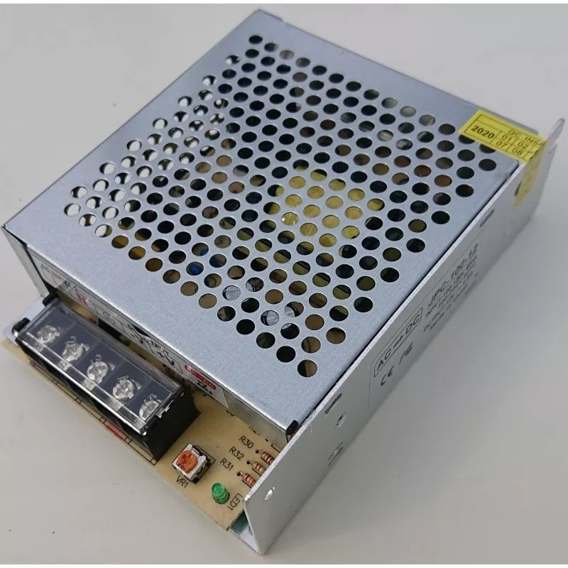 Metalowy zasilacz przemysłowy 12V 100W z wentylacją i złączami śrubowymi